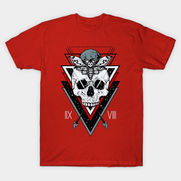 Skull Moth Grin T-Shirt by machmigo